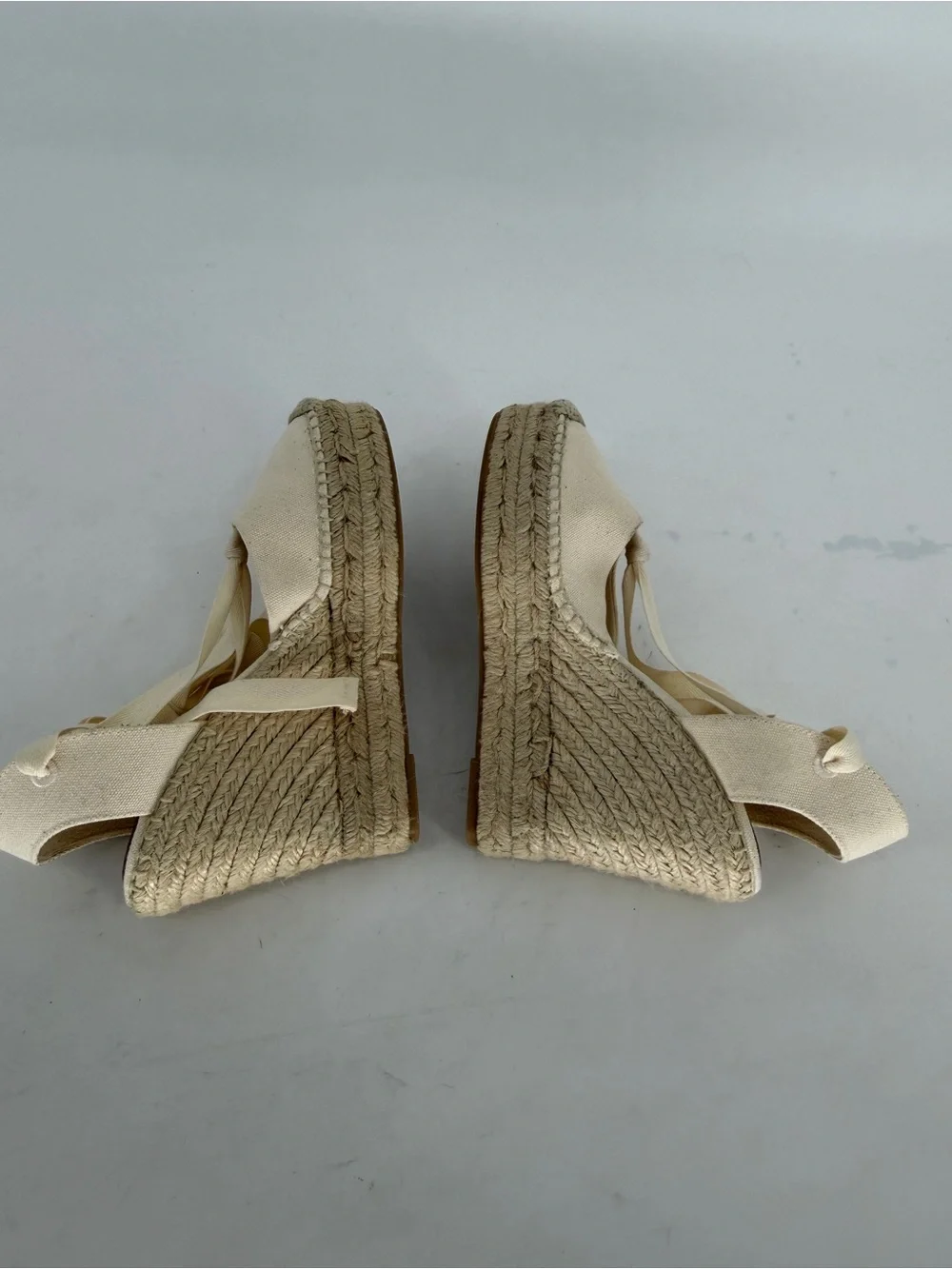 Ralph Lauren Canvas Ankle Wrap Wedge Espadrille Size 8 New w/o Box